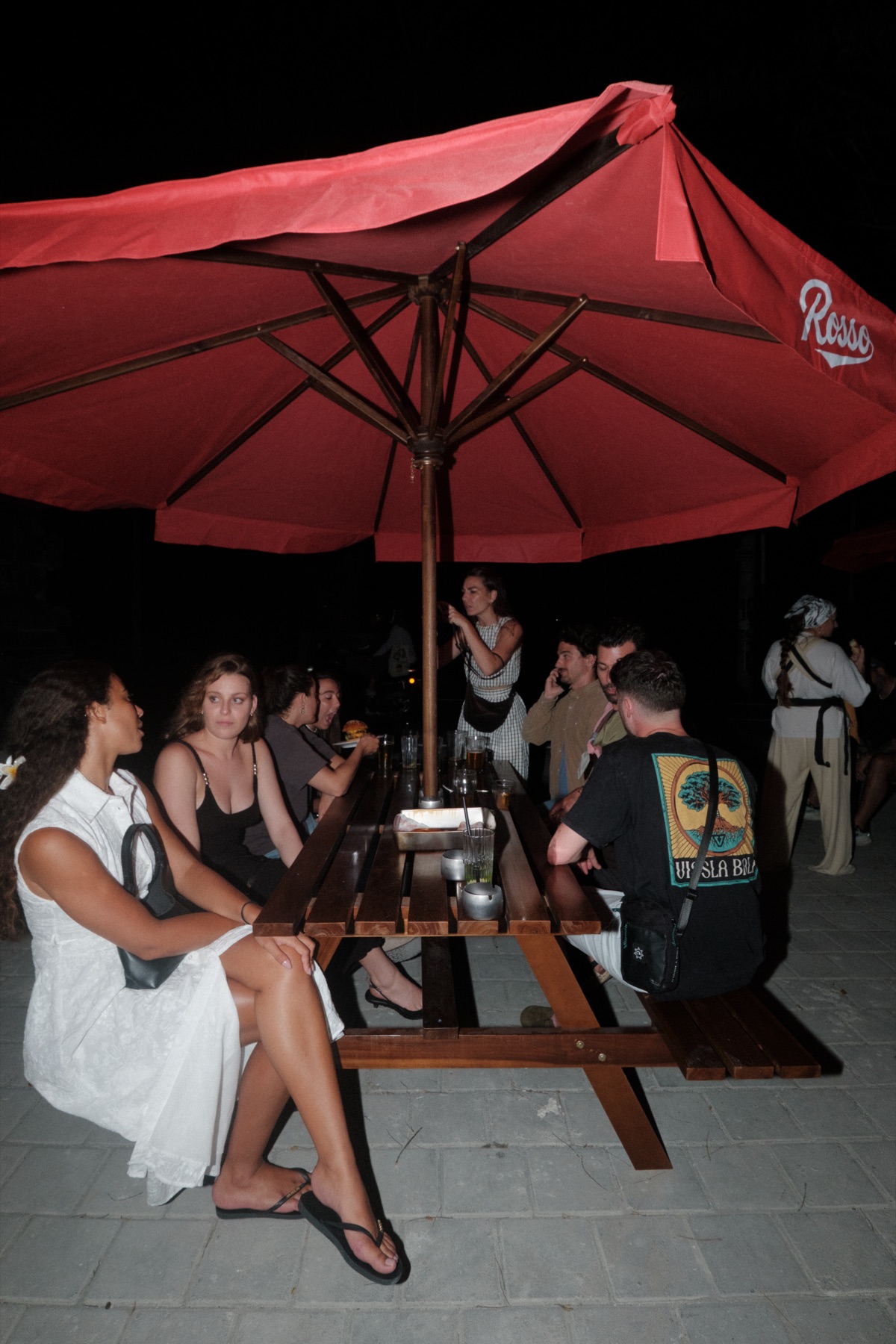 Evening under the Rosso parasols